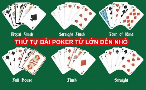 Thứ tự từ lớn – nhỏ của bài Poker