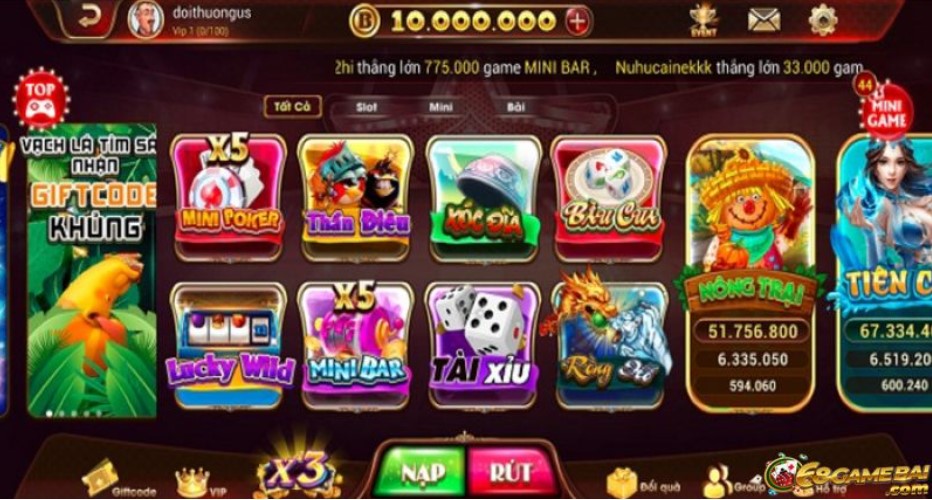 Bethu Club có kho tàng game đa dạng với nhiều trò chơi đỉnh cao 