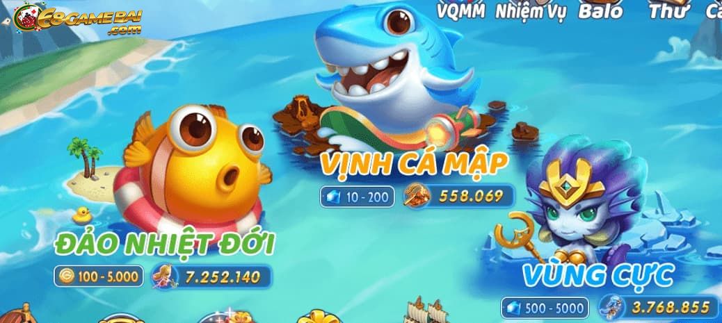 Các trò chơi nổi bật tại cổng game Tiểu tiên cá 