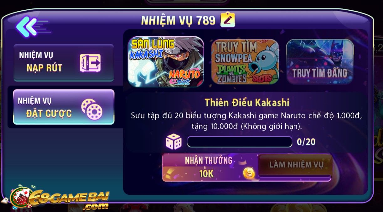 Người chơi làm nhiệm vụ tại 789 club nhận thưởng khủng