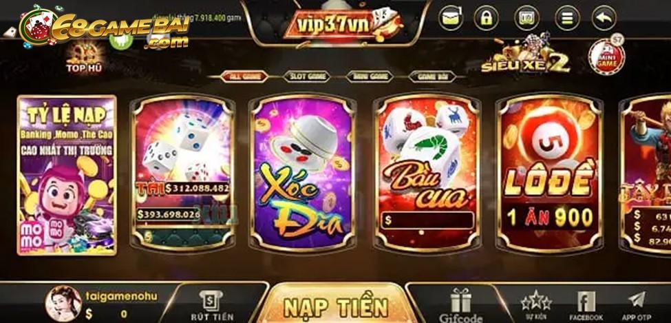 Sảnh game xanh chín Vip37vn Fun