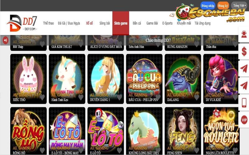 Slot game nhiều chủ đề