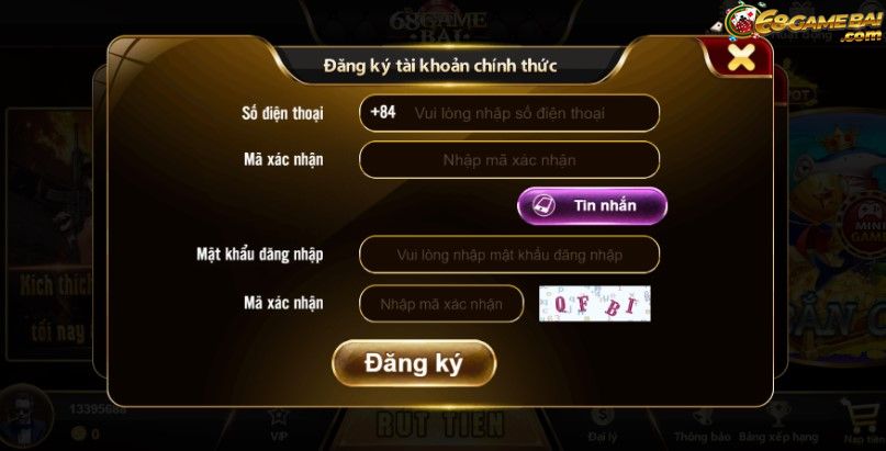 Hướng dẫn đăng ký tài khoản 68game bài để chơi Golden Toad