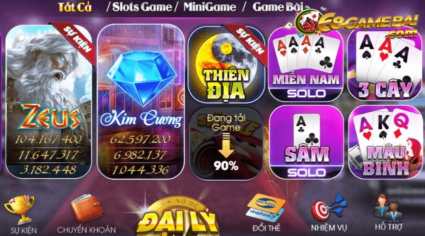 Các tựa game đánh bài đổi thưởng tại cổng game nổ hũ Nohu88 Club