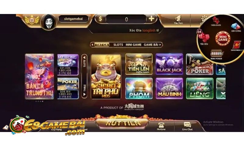 Kho game tại Rik68 club đa dạng,hấp dẫn