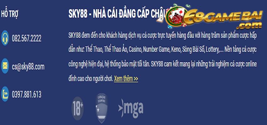 Nhà cái Sky88 phục vụ các cược thủ nhiệt tình qua nhiều kênh liên hệ