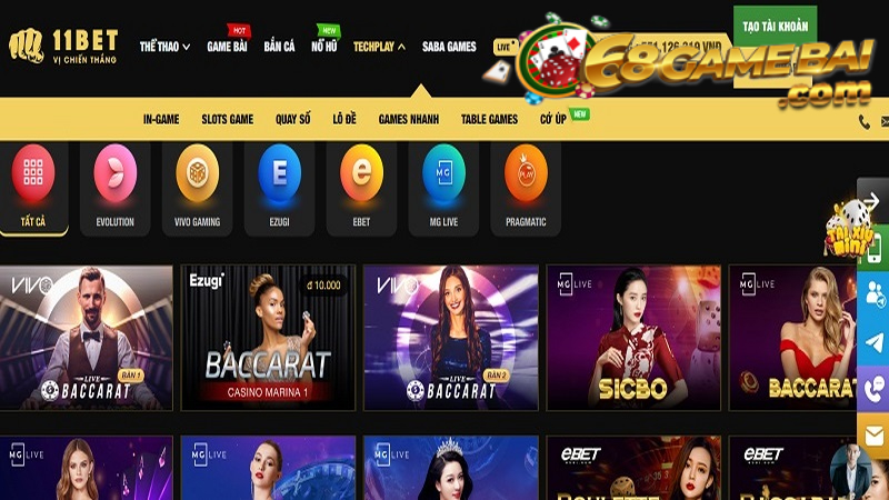 Sòng Casino hấp dẫn, mới lạ và độc đáo của 11Bet