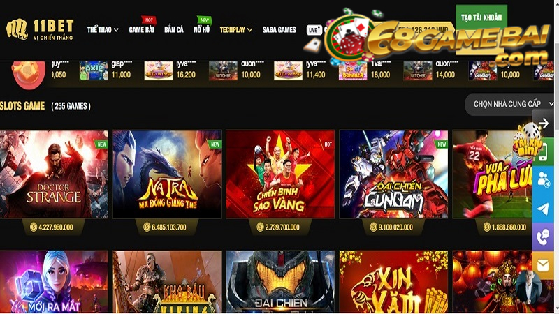 Nhiều slot game mới lạ tại 11Bet