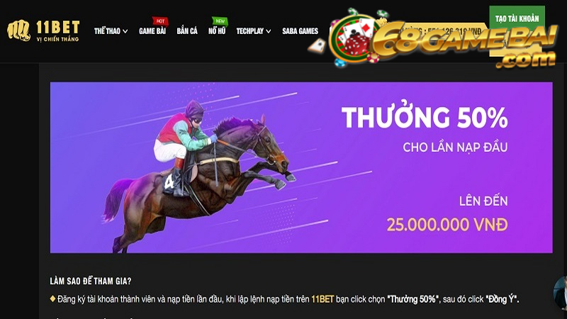 Đăng ký tài khoản để nhận thưởng siêu khủng của 11Bet