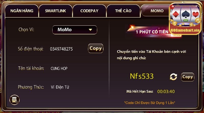 Hướng dẫn game thủ nạp tiền , rút tiền tại Vina.vin cực đơn giản