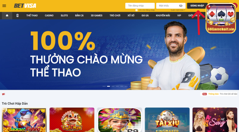 Đăng nhập Betvisa cực đơn giản, trải nghiệm game hay