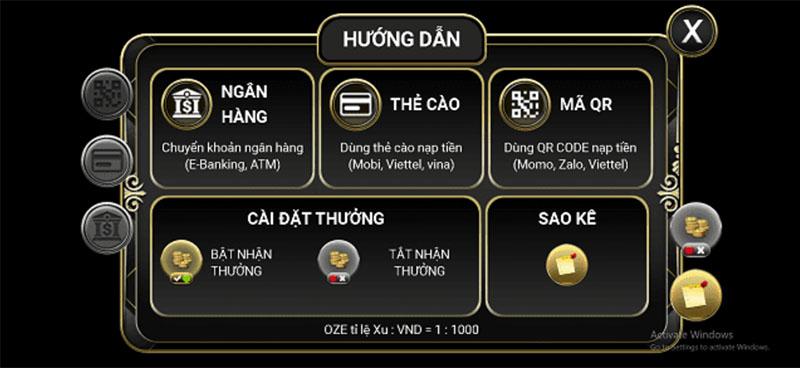 Nhiều chương trình khuyến mãi khi anh em nạp tiền thành công