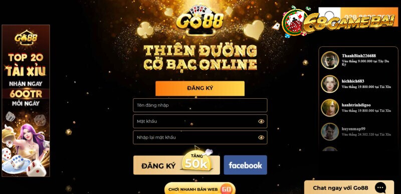 Hướng dẫn đăng ký tham gia Tài Xỉu Go88 