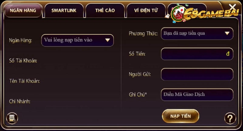 Nạp tiền tham gia game Tài Xỉu chỉ với 3 bước nhanh chóng